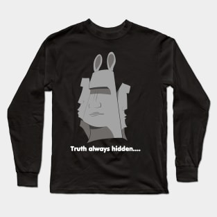 Funny moai statues with rabbit ears Long Sleeve T-Shirt